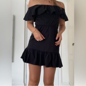 ASOS Black Ruffle Mini Dress size 4